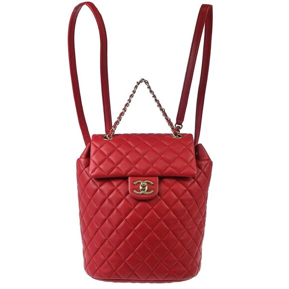 Chanel Red Lambskin Urban Spirit Backpack 195820 - Picture 1 of 9